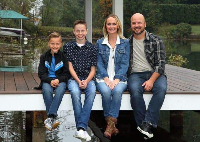 Family portrait on a dock