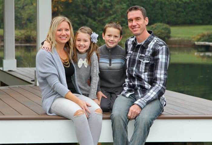 Family portrait on a dock