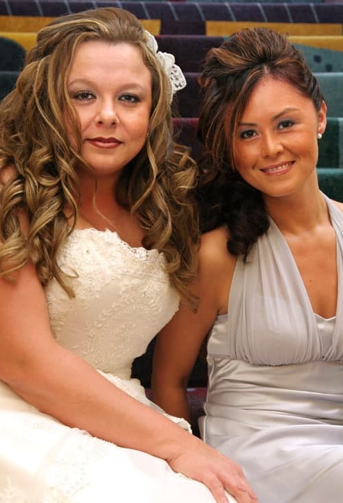bride with maid of honor photo