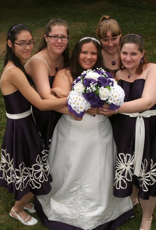 Bride and bridesmaids