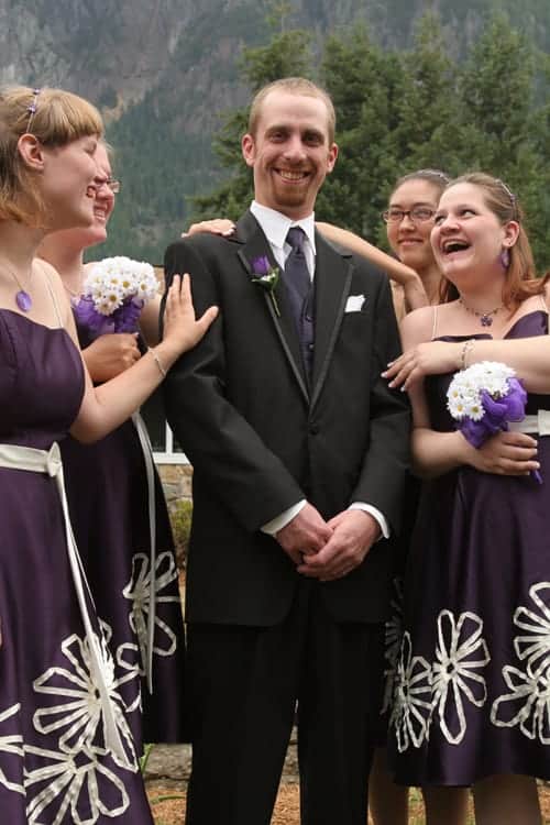 Groom and bridesmaids